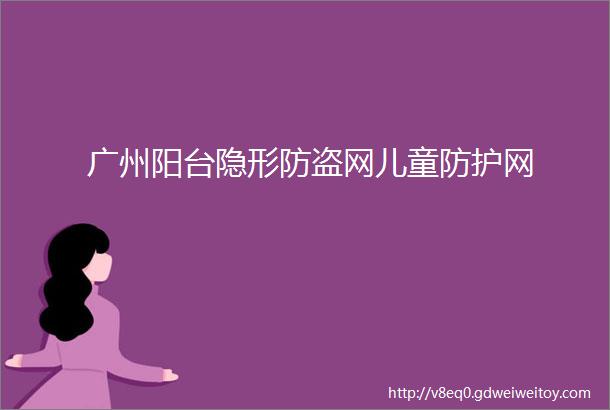广州阳台隐形防盗网儿童防护网